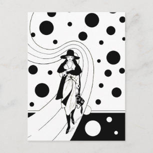 Cartão Postal Modelo de pista retrorreflectora, moda de Deco de 