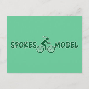Cartão Postal Modelo De Roda Damas De Bicicleta Punny