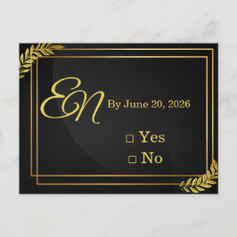 Cartão Postal Modelo de RSVP de Casamento Elegante Moderno | Edi