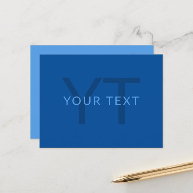 Cartão Postal Modelo de Texto Editável para Nome Monograma Etc. (Frente/Verso In Situ)