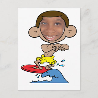 Cartão Postal Modelo do Surfista de Cartoon Cortado