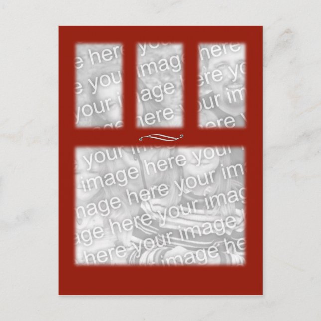 Cartão Postal Modelo quadrado vermelho 4 (Frente)