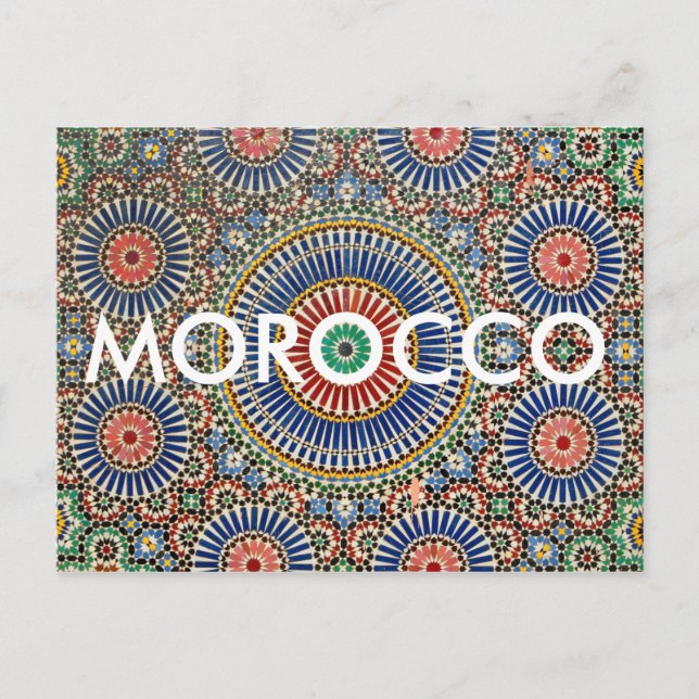 Cartão Postal modelo religioso do islã do mosaico do marroco ara (Frente)