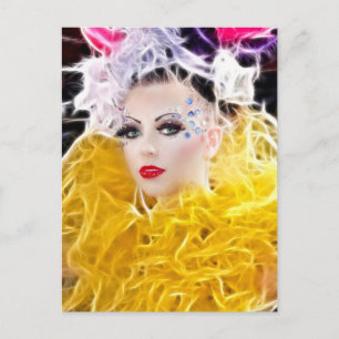 Cartão Postal Modelo Superstar com palhaço amarelo