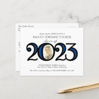 Modern 2022 Photo Blue Graduation Announcement