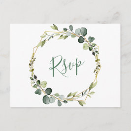Cartão Postal Modern Boho Eucalyptus Wreath Frame Weding RSVP