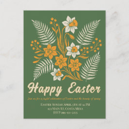 Cartão Postal Modern Botanical Easter Blessings