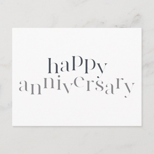 Cartão Postal Modern, elegant, chic design Happy Anniversary (Frente)
