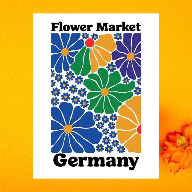 Cartão Postal Modern Germany Floral Flower Market Garden Meadow (Modern Germany Floral Flower Market Garden Meadow Postcard)