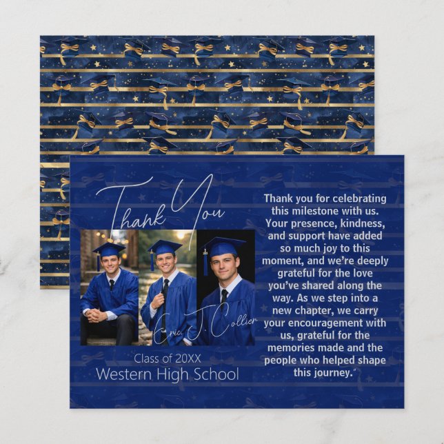 Cartão Postal Modern Graduation Party Photo Display (Frente/Verso)