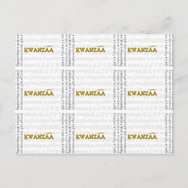 Cartão Postal Modern Happy Kwanzaa (Frente)