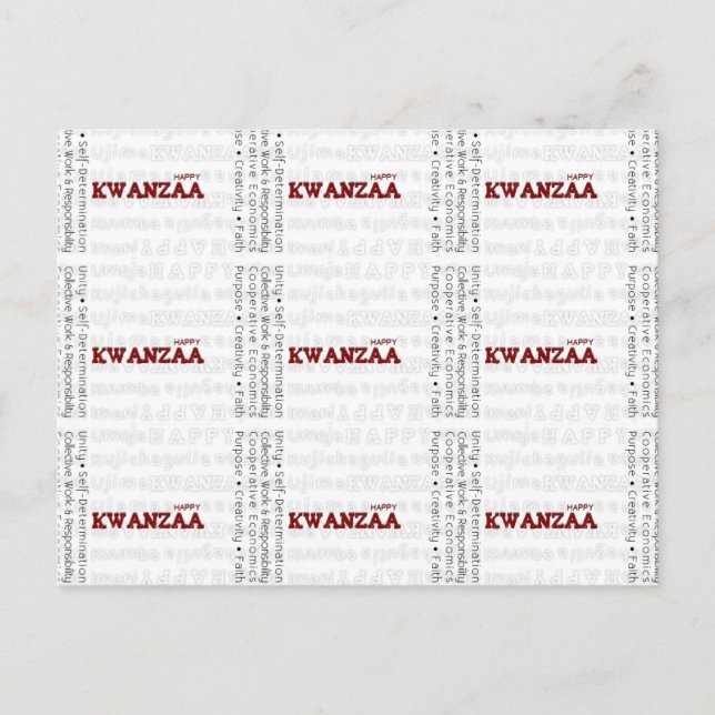 Cartão Postal Modern Happy Kwanzaa (Frente)
