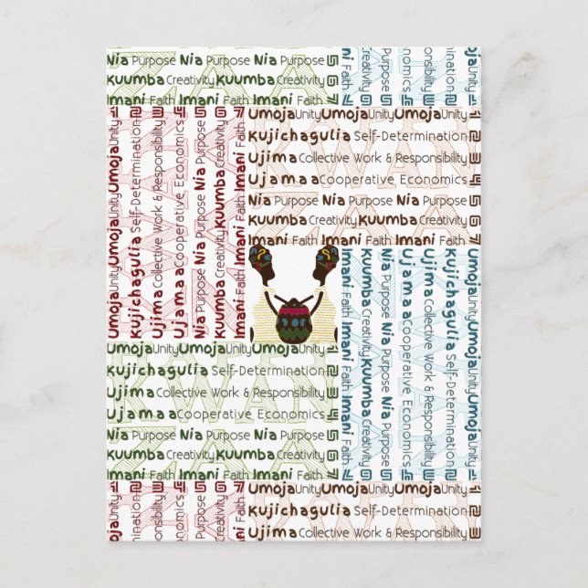 Cartão Postal Modern Happy Kwanzaa (Frente)