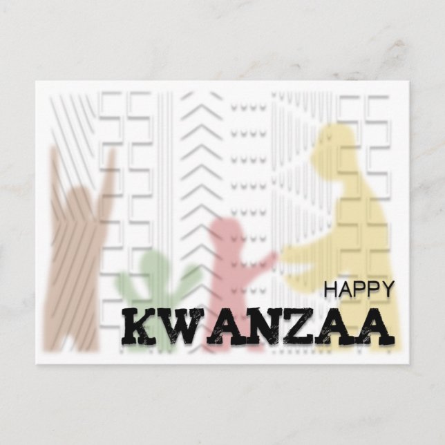 Cartão Postal Modern Happy Kwanzaa (Frente)