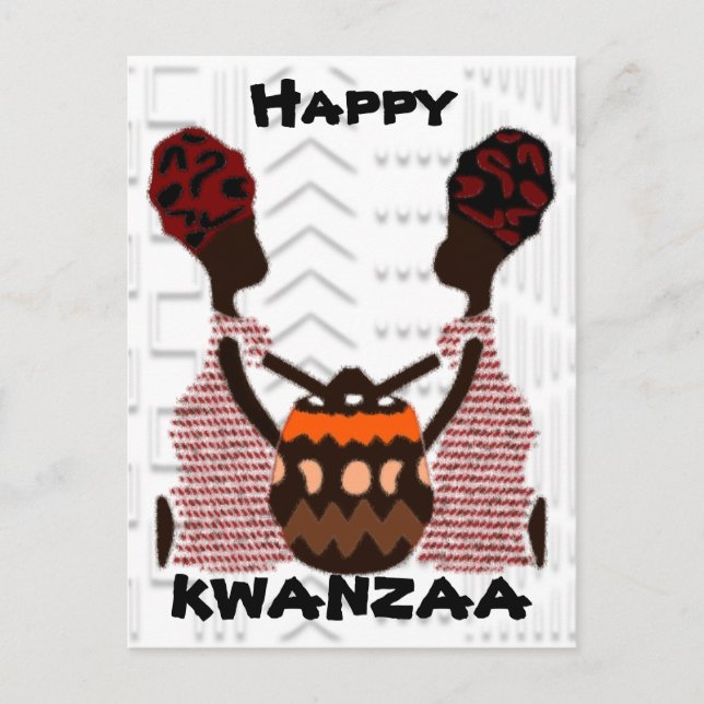 Cartão Postal Modern Happy Kwanzaa (Frente)
