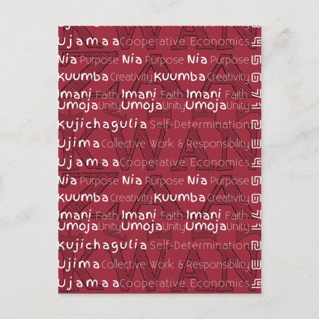 Cartão Postal Modern Happy Kwanzaa (Frente)