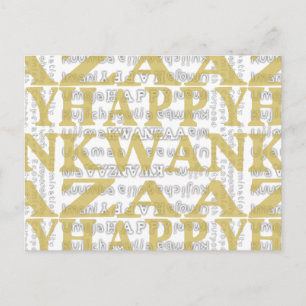 Cartão Postal Modern Happy Kwanzaa Dourado