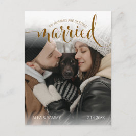 Cartão Postal Modern Humans Getting Married Pet Photo Engagement