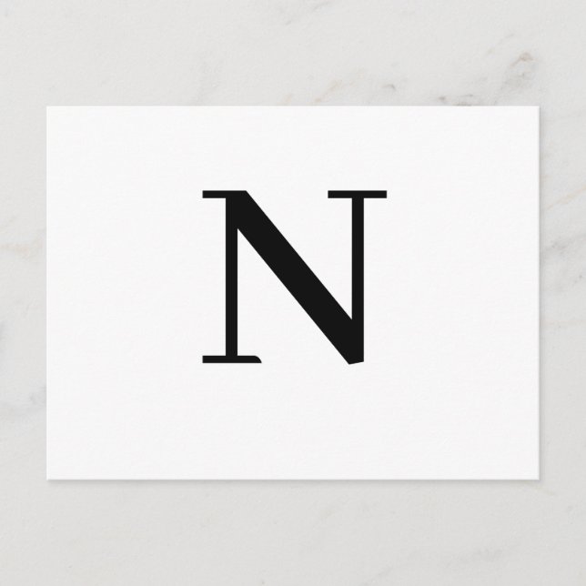 Cartão Postal Modern Letter Minimalist Initial Design (Frente)