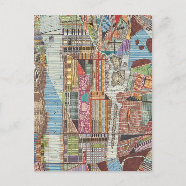 Cartão Postal Modern Map of New York III (Frente)