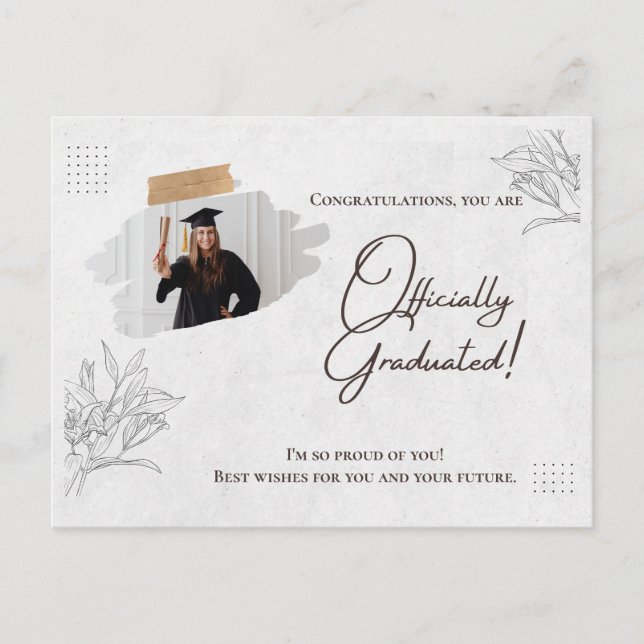 Cartão Postal Modern Marble Grad Card: Celebrate in Style (Frente)