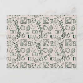 Cartão Postal Modern Millennial Dad Doodle Pattern Father's Day