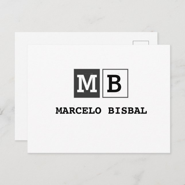 Cartão Postal Modern Minimal Typography White Paper Square (Frente/Verso)