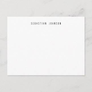 Cartão Postal Modern Minimalist Personalized Name Stationery