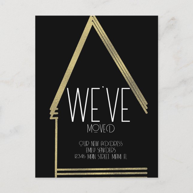 Cartão Postal Modern Moveu NOVO Endereço DOMÉSTICO (Frente)