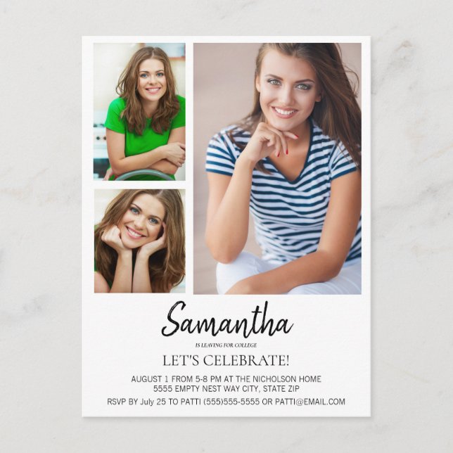 Cartão Postal Modern Saindo para o College Trunk Party 3 Foto (Frente)