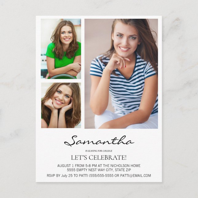 Cartão Postal Modern Saindo para o College Trunk Party 3 Foto (Frente)