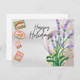 Cartão Postal Modern Script Happy Holidays
