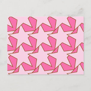 Cartão Postal Modern Star Geométrico - claro e cor-de-rosa profu