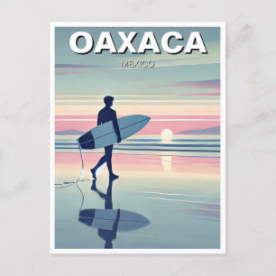 Cartão Postal Modern Surfer Sunset Oaxaca México