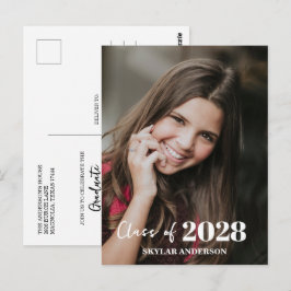 Cartão Postal Modern Typography Photo Graduation