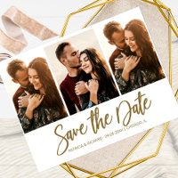 Modern Wedding Save The Date 3 Photo Collage
