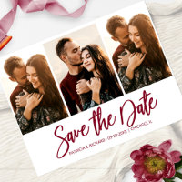 Modern Wedding Save The Date 3 Photo Collage