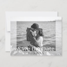 Cartão Postal Modern Wedding Save the Date Photo