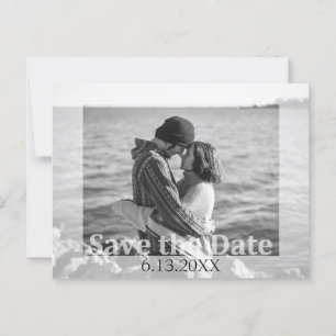 Cartão Postal Modern Wedding Save the Date Photo