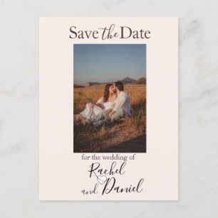 Cartão Postal Modern Wedding Save the Date Photo