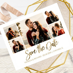Cartão Postal Modern Wedding Save The Date Photo