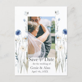 Cartão Postal Modern Wildflower Salve a Foto da Data