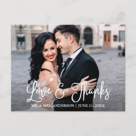 Cartão Postal Moderna Caligrafia Divertida Amor e Agradecimento 