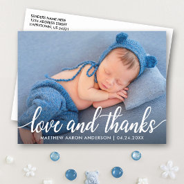 Cartão Postal Moderna Caligrafia Roteiro Novos Obrigados de Amor