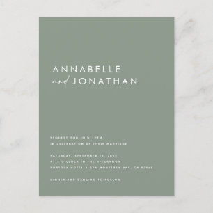 Cartão Postal Moderna datilografia escrita à mão - sábio verde