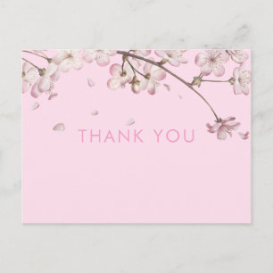 Cartão Postal Moderna Flor de Blossom Delicada Floral Rosa Obrig