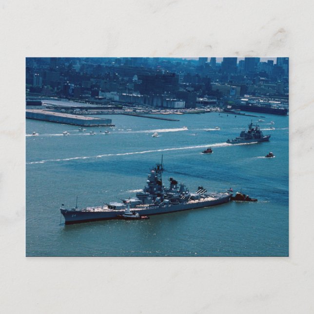 Cartão Postal moderna nave de batalha, "USS Wisconsin", Nova Ior (Frente)