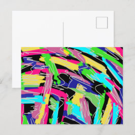 Cartão Postal Moderno Abstrato em Cores Arco-íris