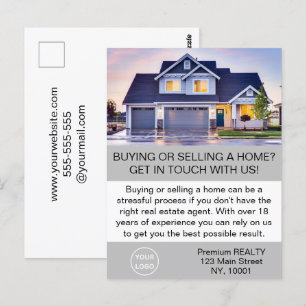 Cartão Postal Moderno Agente Imobiliário Elegante Personalizado
