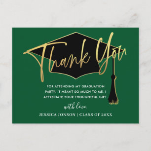 Cartão Postal Moderno Agradecimento de Graduação Minimalista Sim